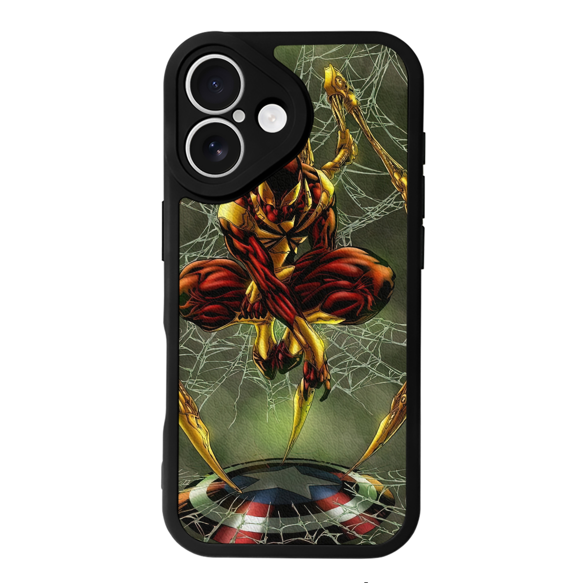 （画像用） Spider Man スパイダーマン 【iPhone 16シリーズ対応】シリコンスマホケース（レザー調） 材質：シリコン